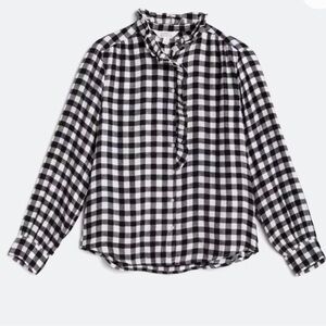 EUC- Market & Spruce Chloe Ruffle Detail Button Up Top